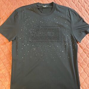 Versace Men's Black Embellished Logo T-Shirt